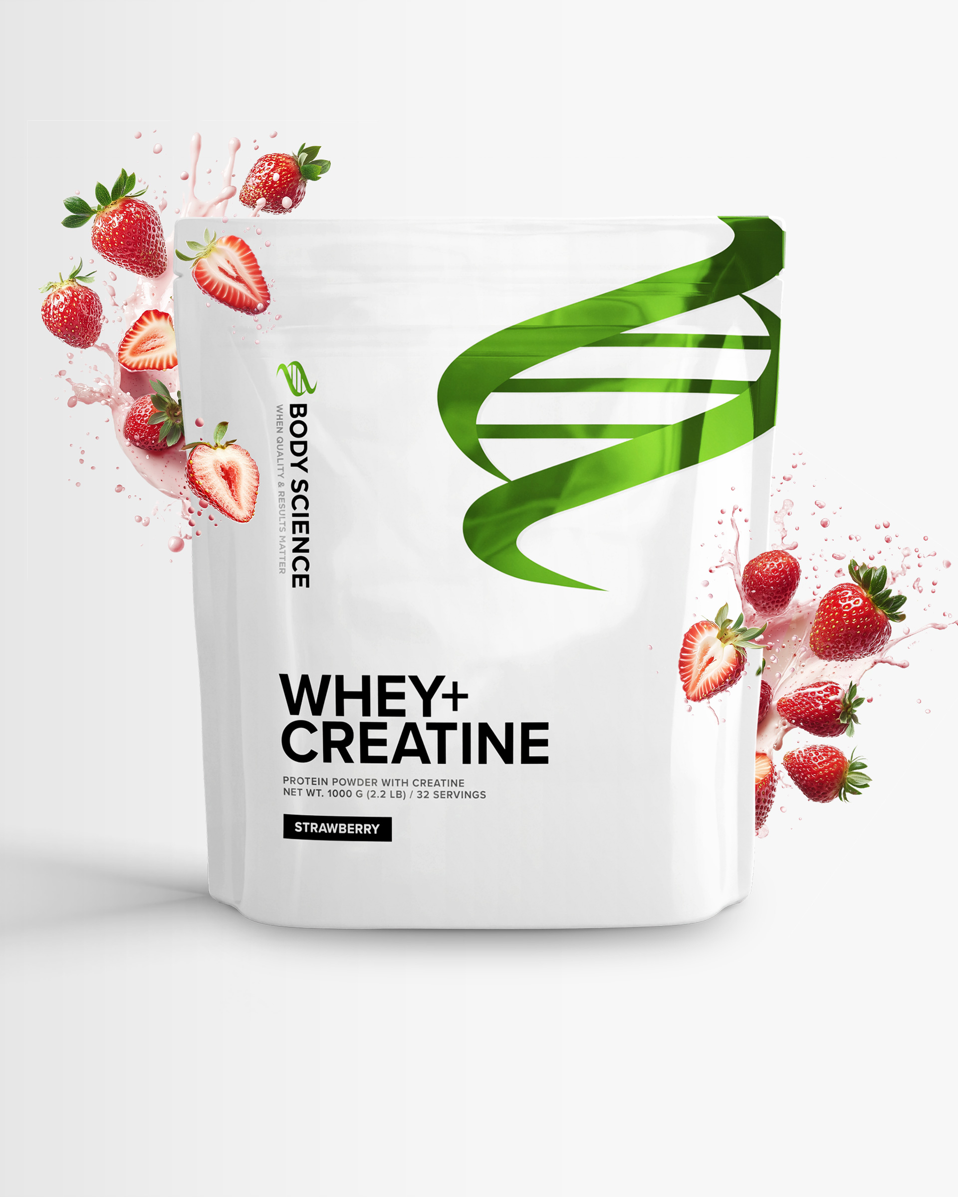 4 x Body Science Whey+Creatine - 1000g - Strawberry