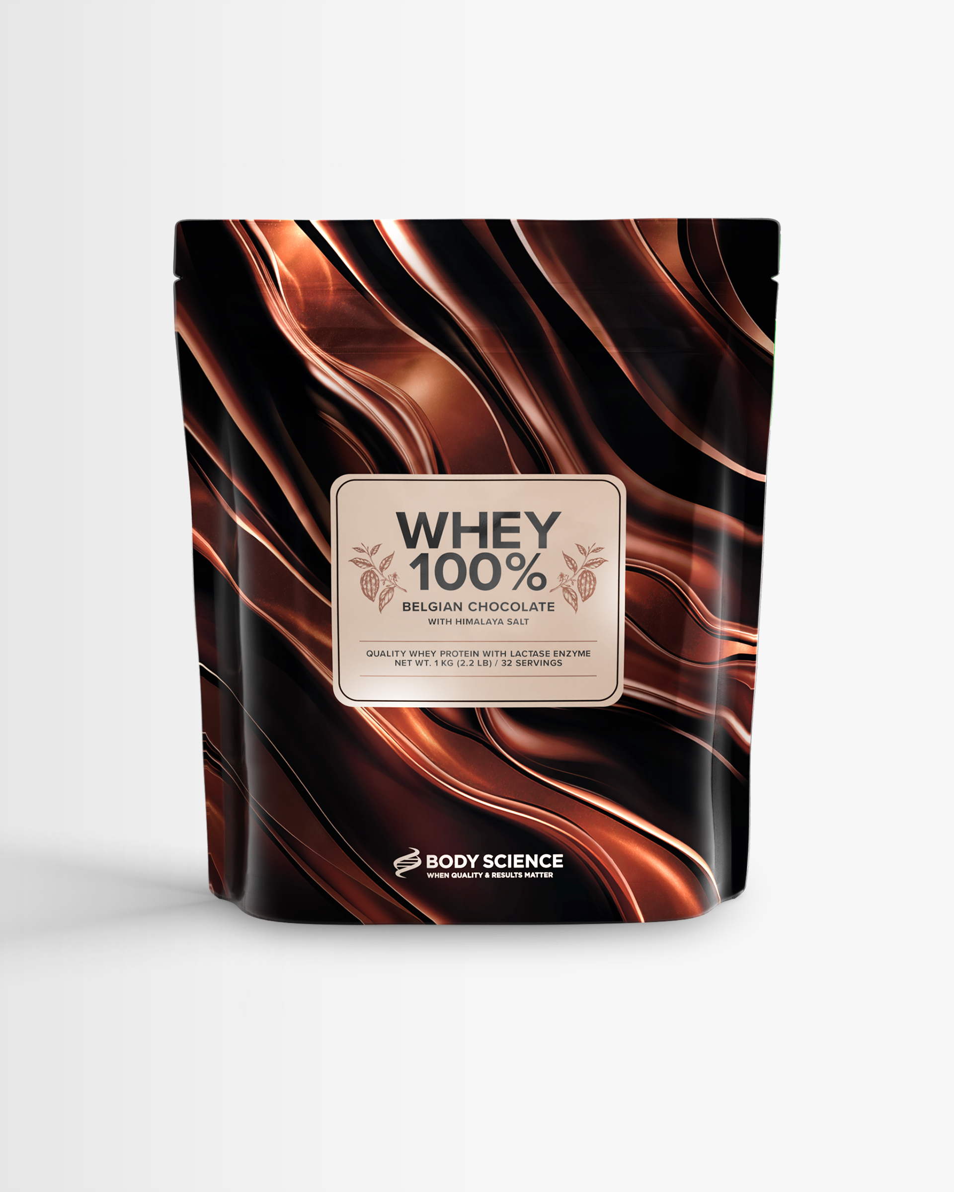 4 x Whey 100% - Belgian Chocolate - Proteinpulver sjokolade