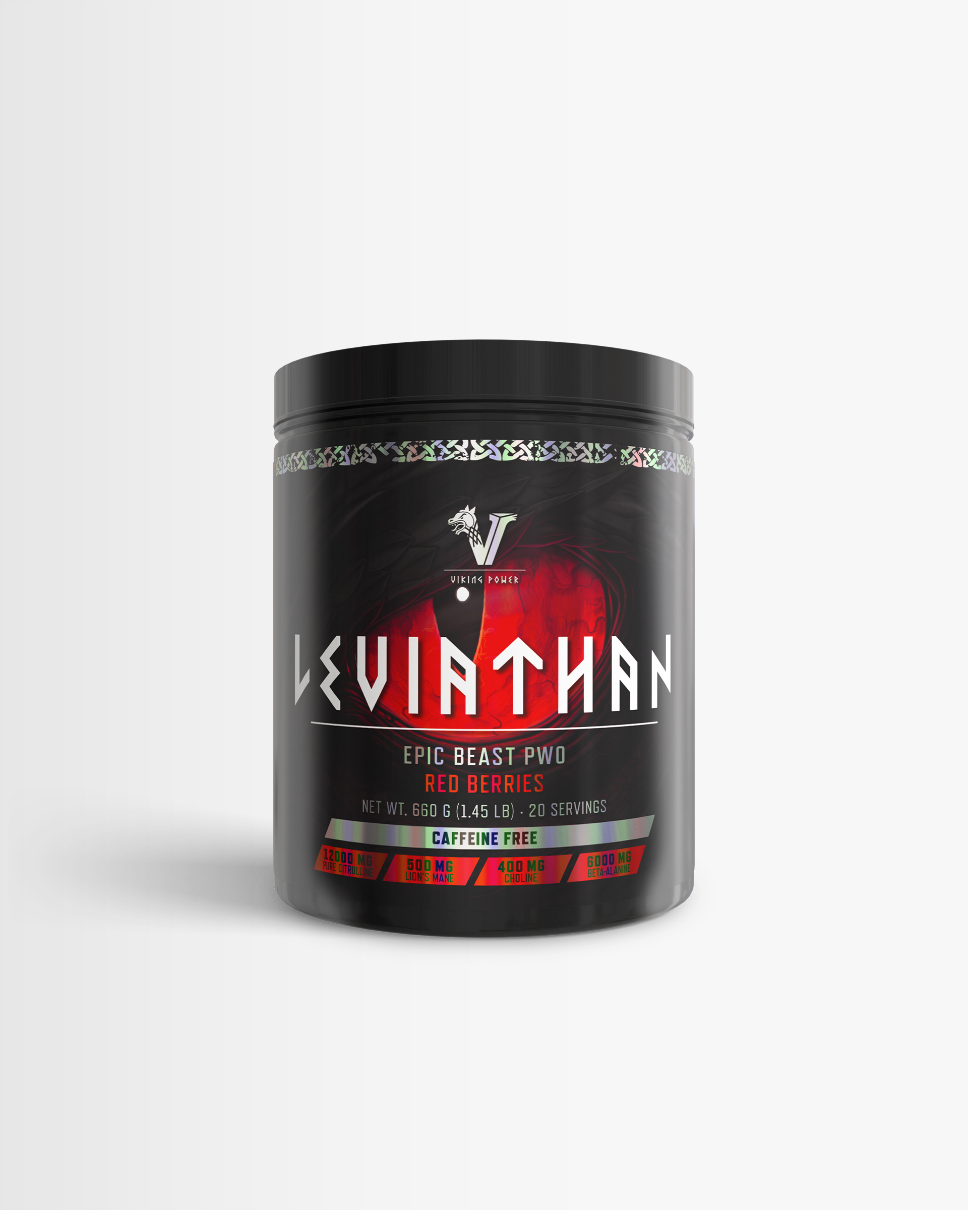 3 x Viking Power Leviathan Caffeine Free PWO - 660g - Red Berries