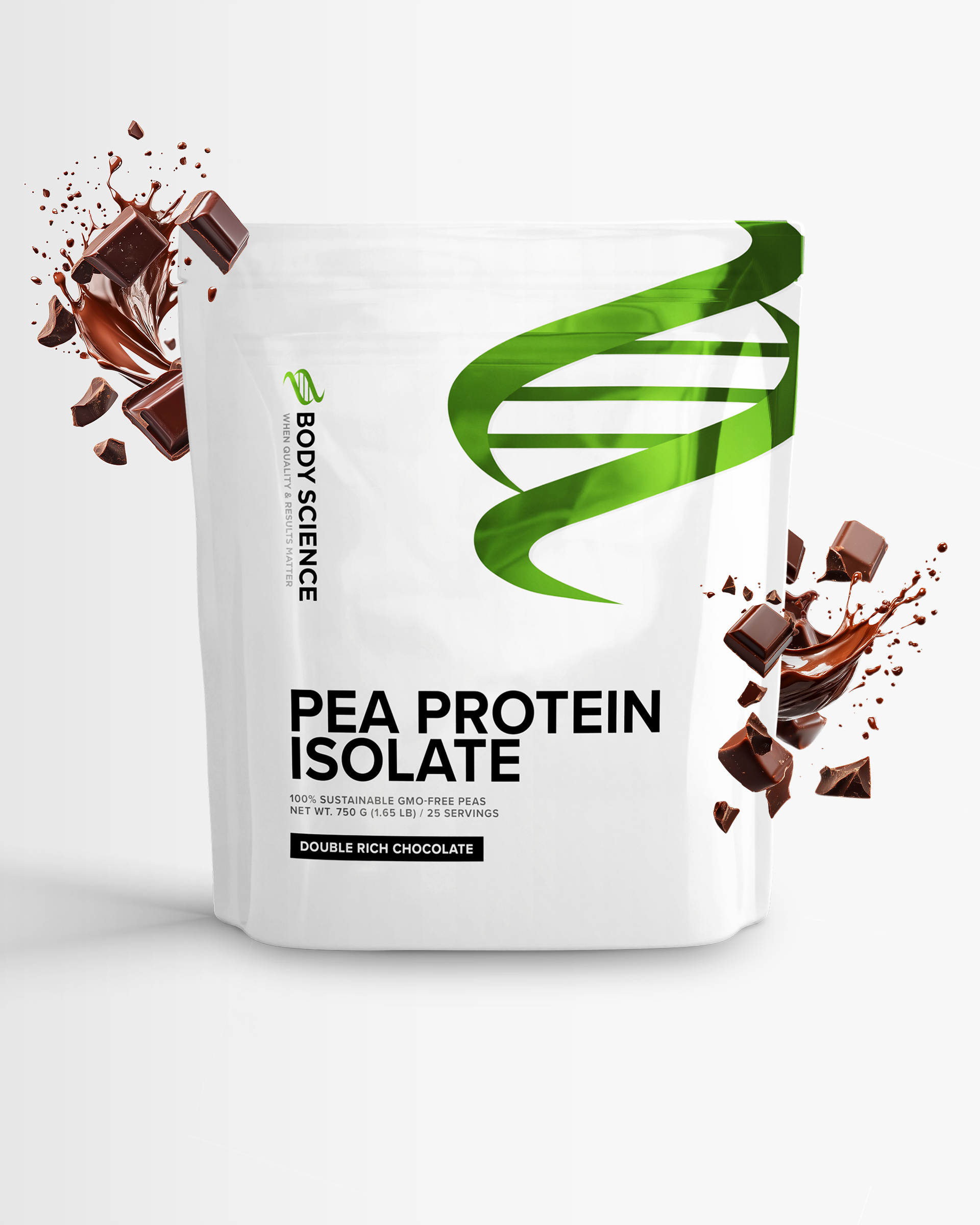 4 x Body Science Pea Protein Isolate - 750g - Double Rich Chocolate