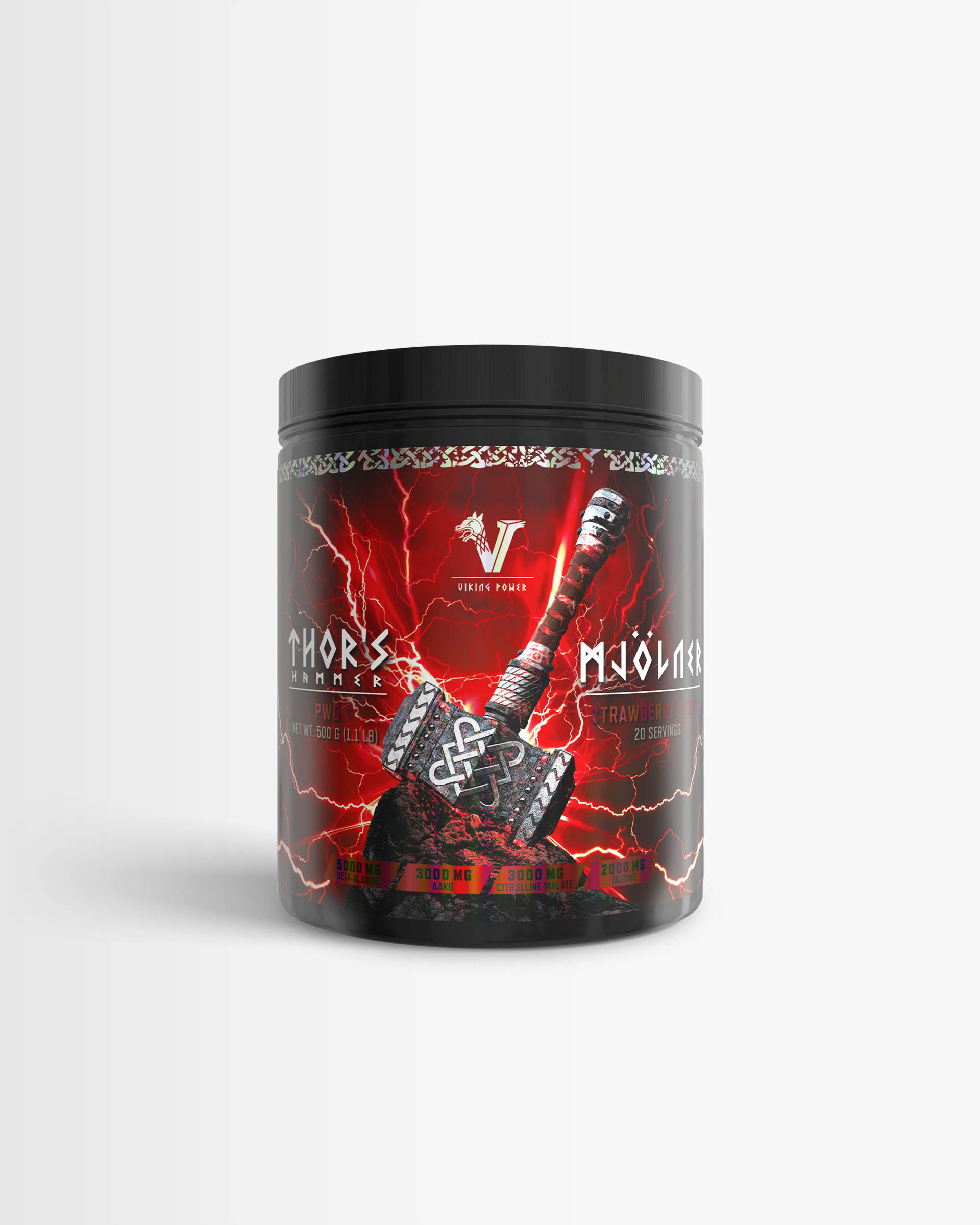 PWO Pre-workout - Thor's Hammer Mjölner - Strawberry Storm