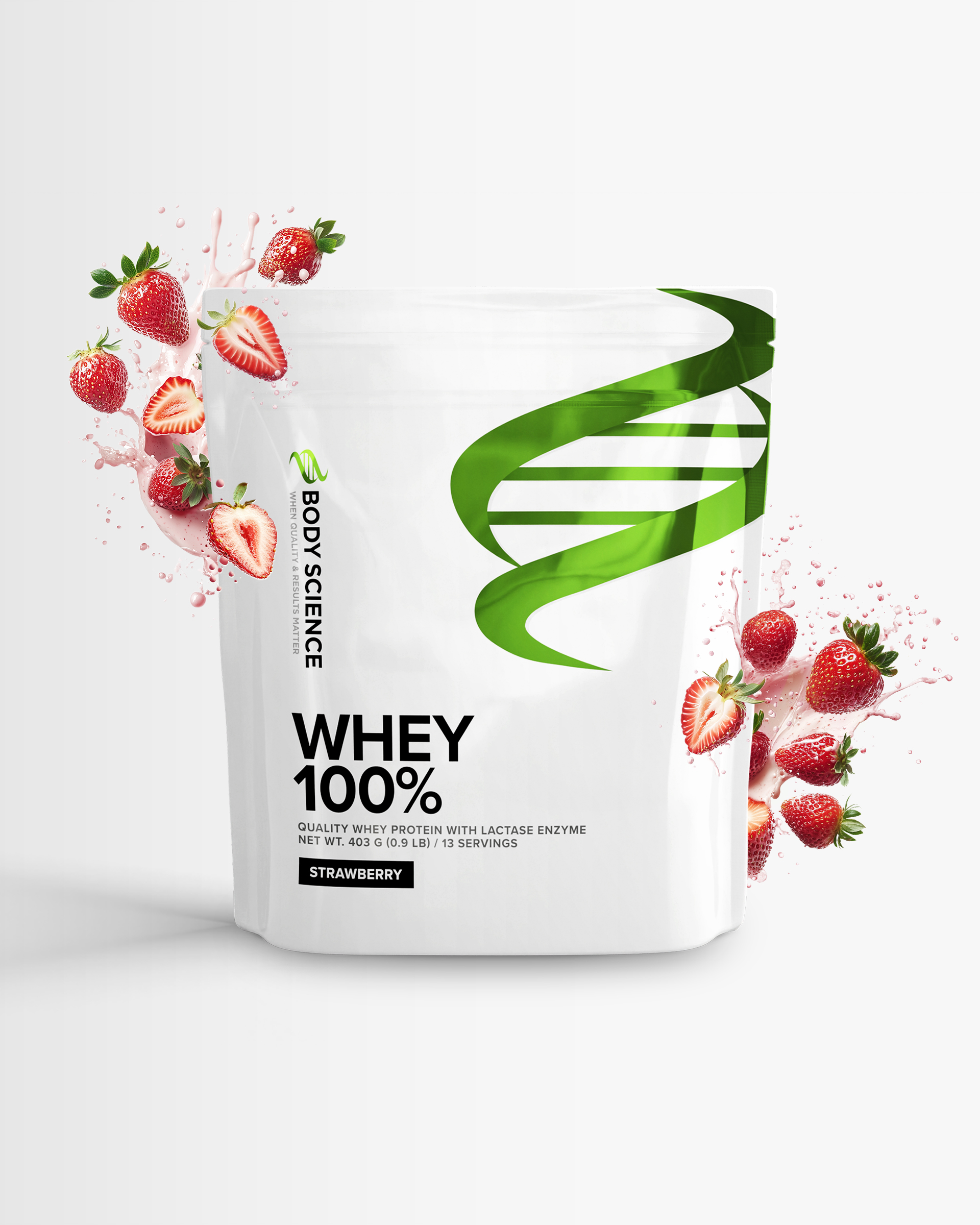 Body Science Whey 100% - 400 g - Strawberry