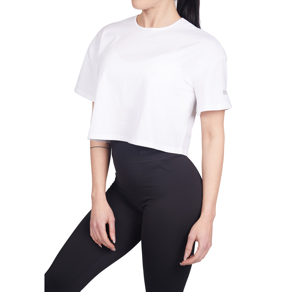 Cropped Box Tee, White