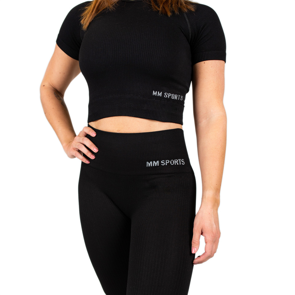 Seamless Cropped T-Shirt, Black