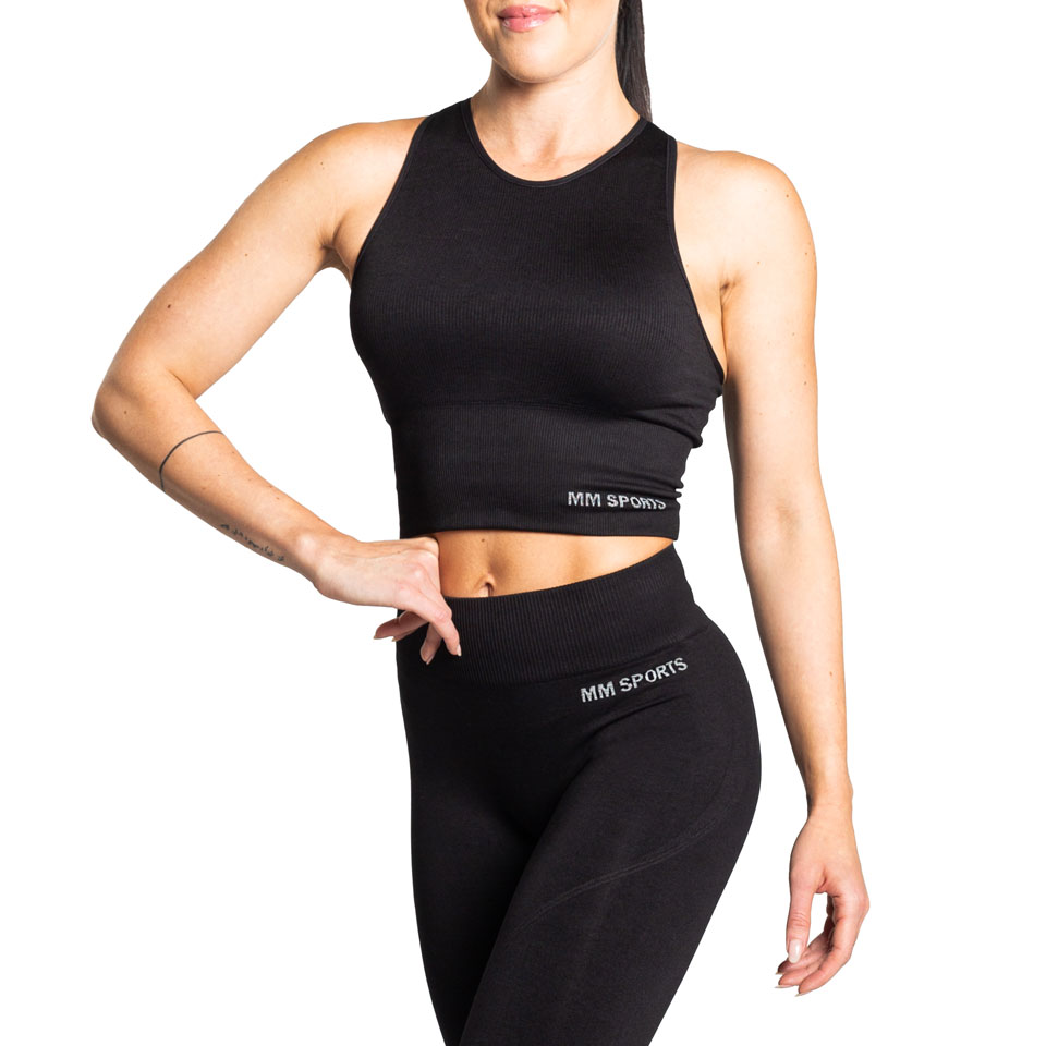 Seamless Daisy Cropped treningstopp, svart