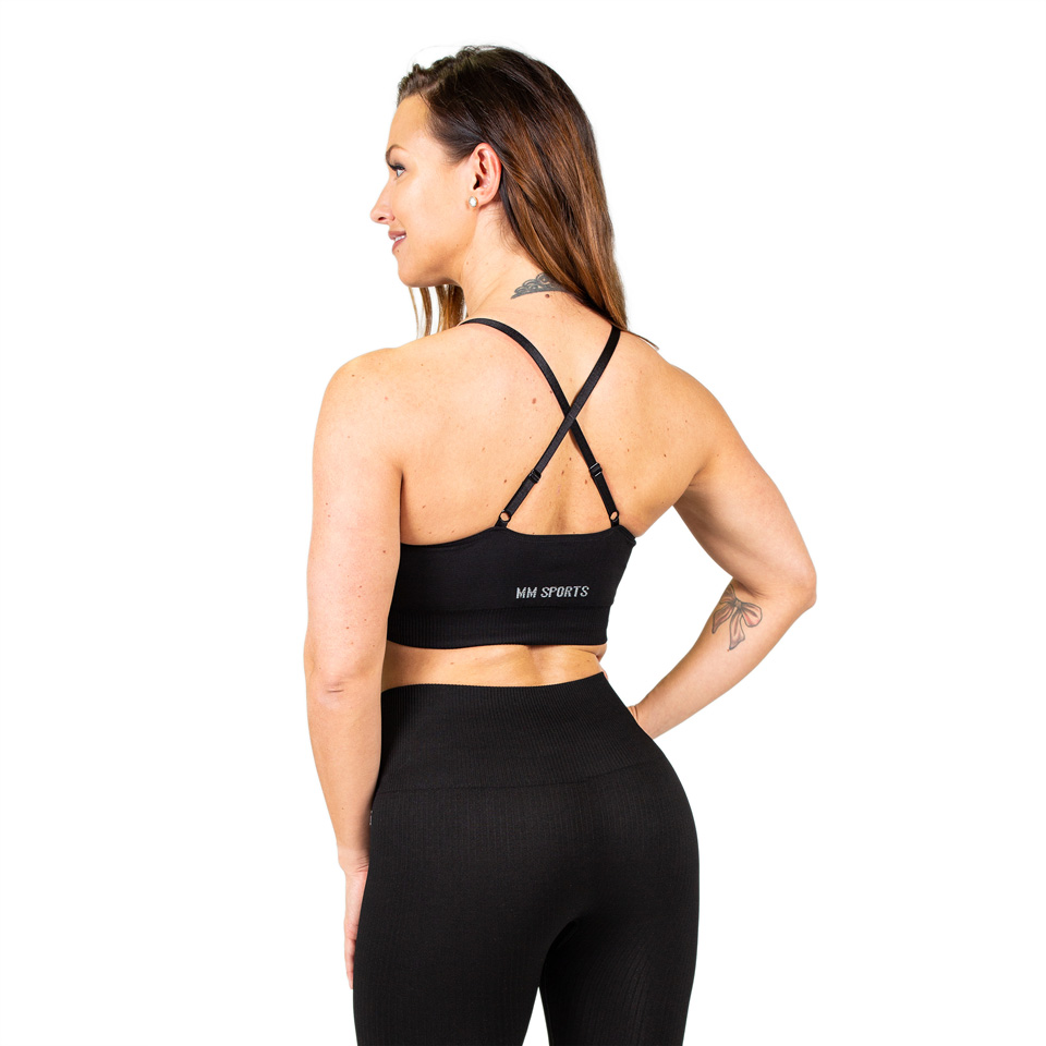 Ribbed Sport-BH, Black