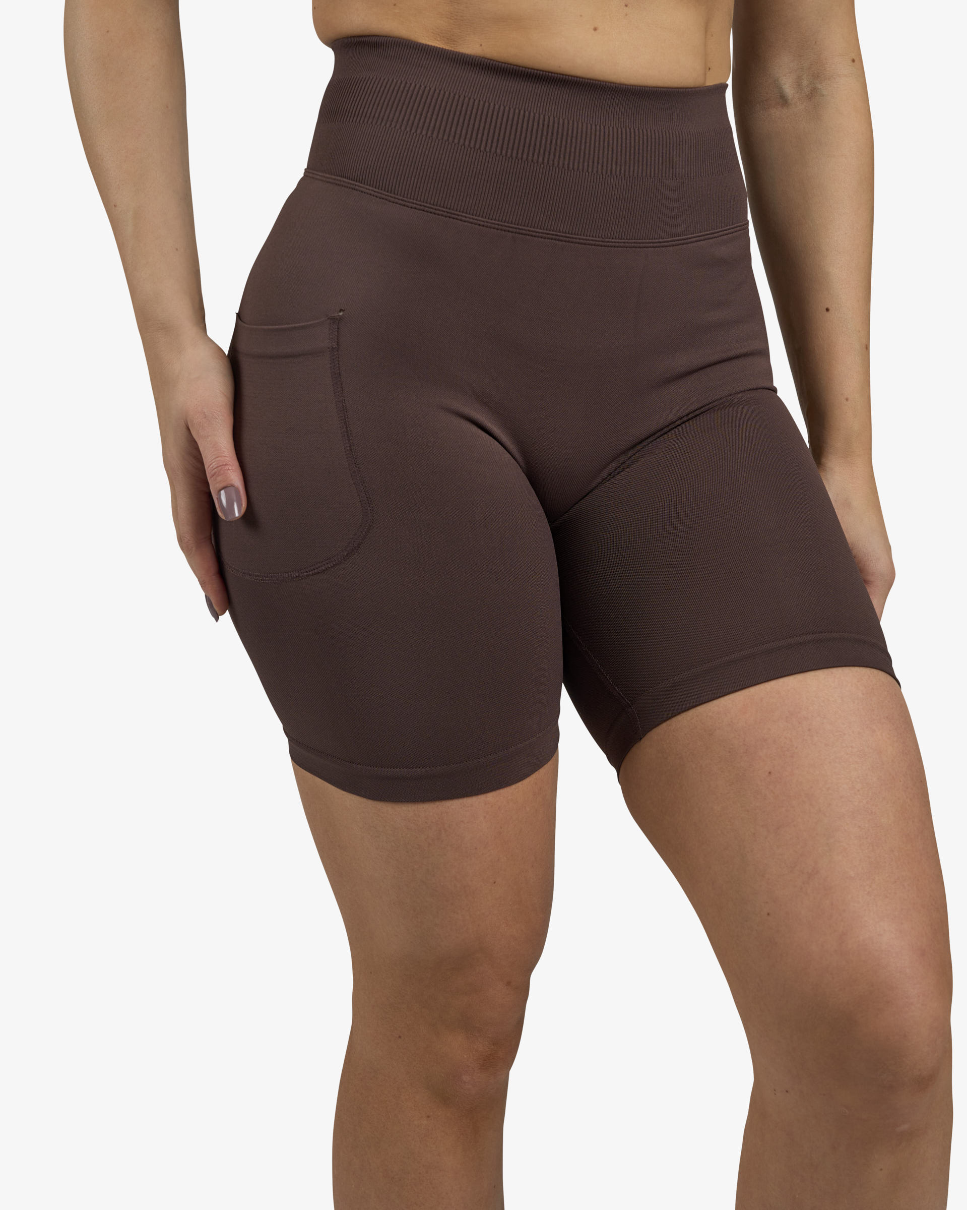 Seamless Biker Tights, Mocha