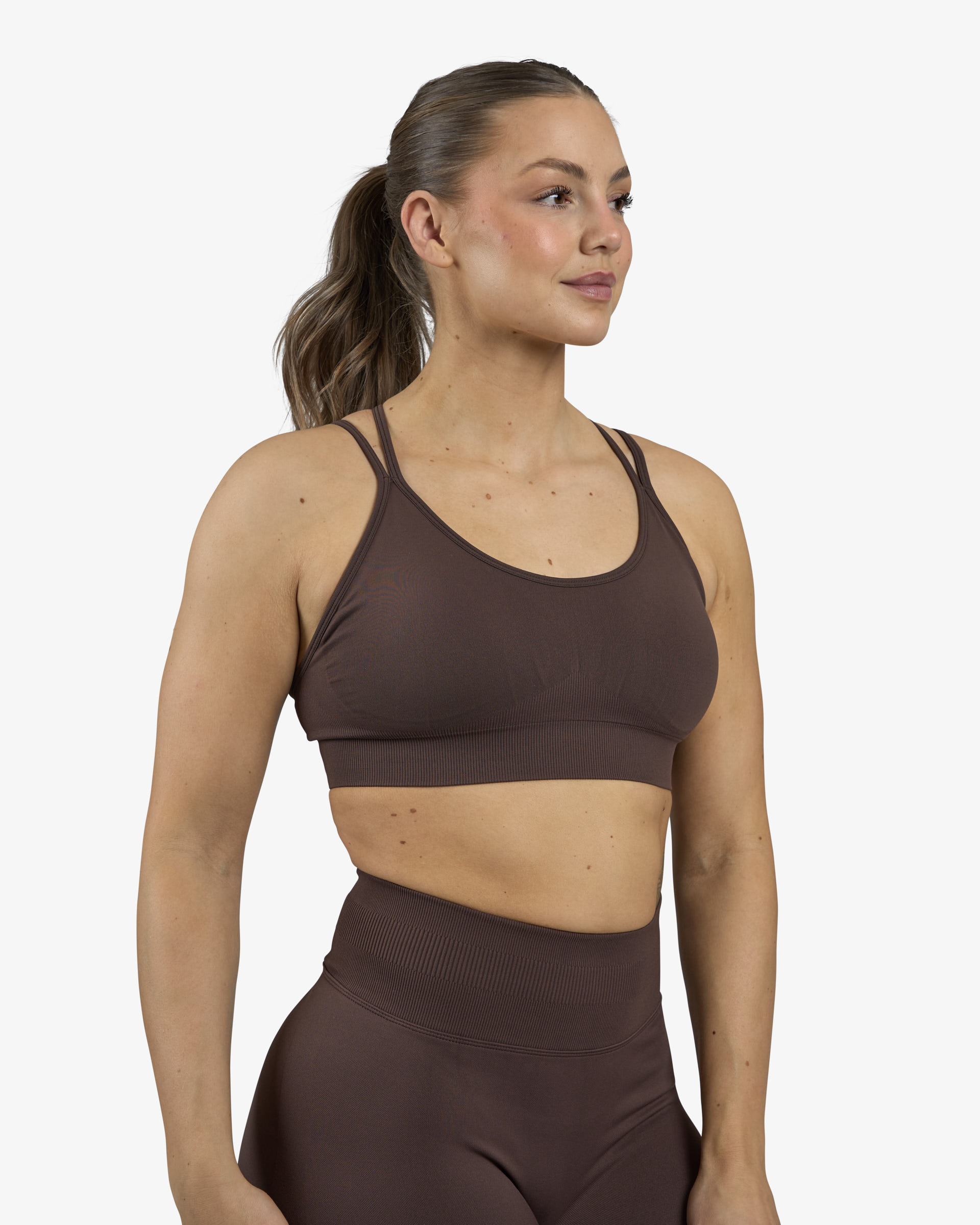 Seamless Sports Bra, Mocha