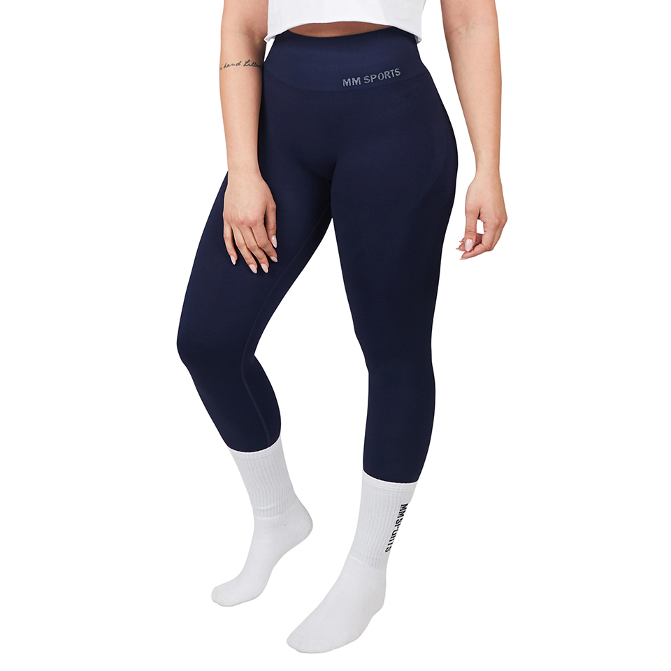 High Waist Seamless Tights, Blue