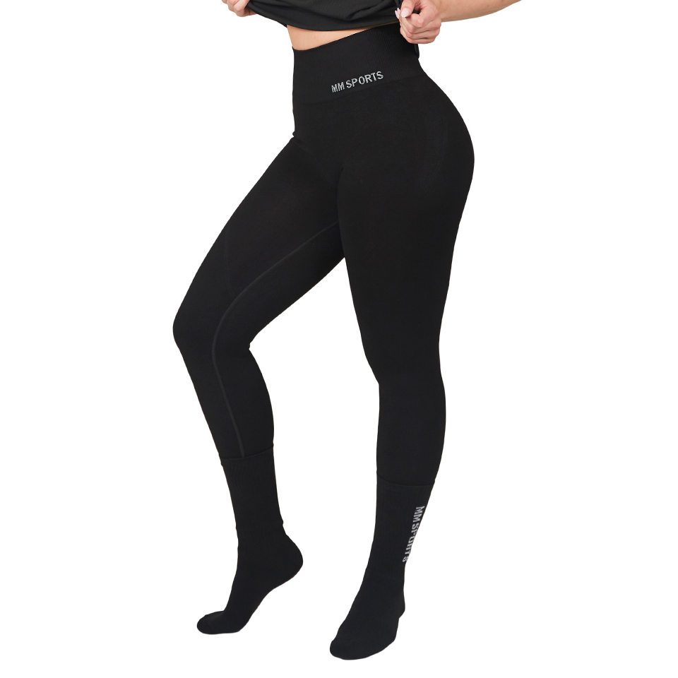 High Waist Seamless Tights, Black