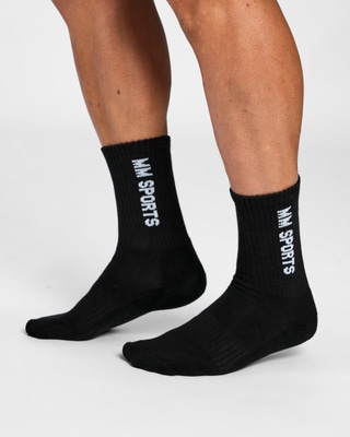 Mid-Cut Socks 3-Pack, Black