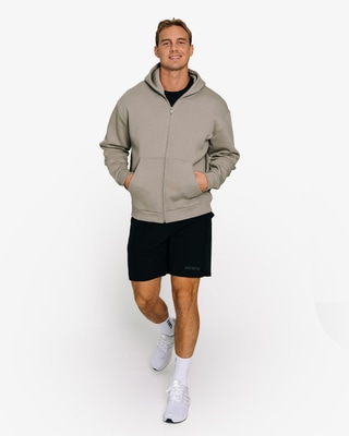 Hoodie Zip Emblem, Smoked Grey