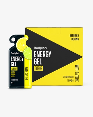 Energy Gel, Citrus (With Caffeine) - 12 stk hel eske