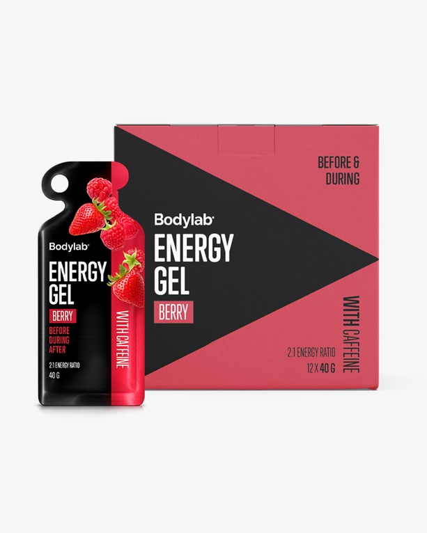 Energy Gel, Berry (With Caffeine) - 12 stk hel eske