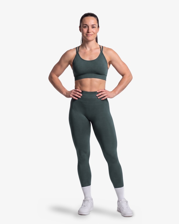 MM Sports Seamless Sports Bra, Dk Green