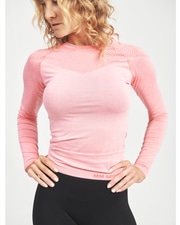 Seamless L/S T-shirt Carol, Coral Melange
