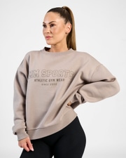 Sweater Wmn Varsity, Taupe